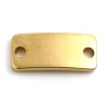 Picture of Stainless Steel Blank Stamping Tags Connectors Charms Pendants Rectangle Gold Plated One-sided Polishing 21mm x 9mm, 2 PCs