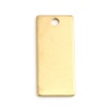 Picture of Stainless Steel Blank Stamping Tags Charms Rectangle Gold Plated One-sided Polishing 28mm x 12mm, 2 PCs