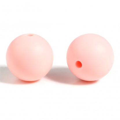 Immagine di Silicone Separatori Perline Tondo Rosa Chiaro Circa 15mm Dia, Foro: Circa 2.5mm, 10 Pz