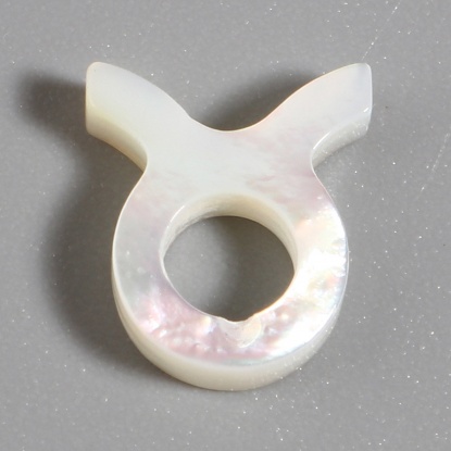 Image de Perles en Coquille Constellation Crème Constellation Taureaux 10mm x 9mm, Taille de Trou: 0.8mm, 2 Pcs
