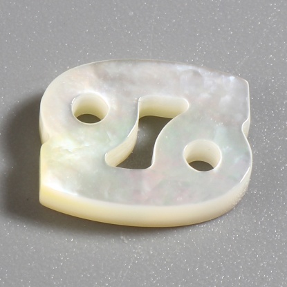Image de Perles en Coquille Constellation Crème Constellation Cancer 12mm x 10mm, Taille de Trou: 0.8mm, 2 Pcs
