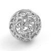 Picture of Copper Beads Real Platinum Plated Round Filigree About 10mm Dia, Hole: Approx 1.5mm, 2 PCs