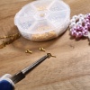 Picture of Iron Based Alloy Jewelry Accessories Screw Eyes Bails Top Drilled Findings Mixed 10mm x 5mm 8mm x 4mm, 1 Box