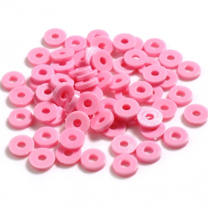 ABS ビーズ サークル形　円型　 ピンク 約 6mm 直径、 穴：約 2.1mm、 5000 個 の画像