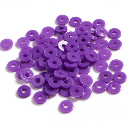 ABS ビーズ サークル形　円型　 紫 約 6mm 直径、 穴：約 2.1mm、 5000 個 の画像