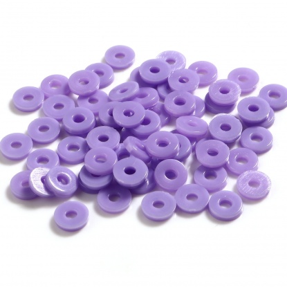 ABS ビーズ サークル形　円型　 薄紫色 約 6mm 直径、 穴：約 2.1mm、 5000 個 の画像