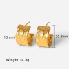 Picture of Eco-friendly Simple & Casual Ins Style 18K Real Gold Plated 304 Stainless Steel C Shape Hoop Earrings For Women Party 20.8mm x 13mm, 1 Pair