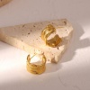Picture of Eco-friendly Simple & Casual Ins Style 18K Real Gold Plated 304 Stainless Steel C Shape Hoop Earrings For Women Party 20.8mm x 13mm, 1 Pair