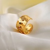 Imagen de Respetuoso del Medio Ambiente Sencillo & Casual Exquisito 18K Oro lleno Multicolor 304 Acero Inoxidable & Circón Artificial Abierto Geométrico Anillos Para Mujeres 1 Unidad