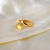 Picture of Stainless Steel Open Adjustable Rings 18K Real Gold Plated Geometric 1 Piece