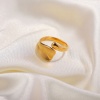Picture of Stainless Steel Open Adjustable Rings 18K Real Gold Plated Geometric 1 Piece
