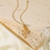 Bild von Edelstahl Valentinstag Halskette 18K Vergoldet Rose 41cm lange, 1 Strang