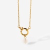 Immagine di Acciaio Inossidabile & Perla Collana 18K Oro riempito Anello 42cm Lunghezza, 1 Pz