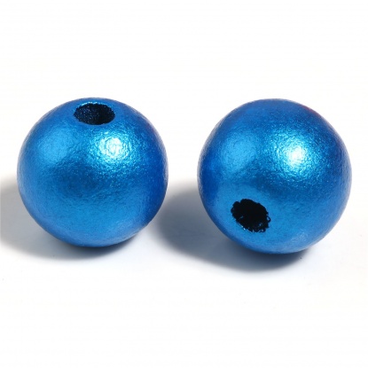 シマスーパーバ ビーズ 円形 青 ペインティング 約 10mm直径、 穴：約 2.8mm、 100 個 の画像