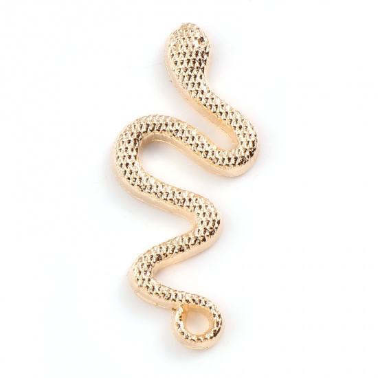 Picture of Zinc Based Alloy Pendants Snake Animal KC Gold Plated 31mm x 14mm, 20 PCs