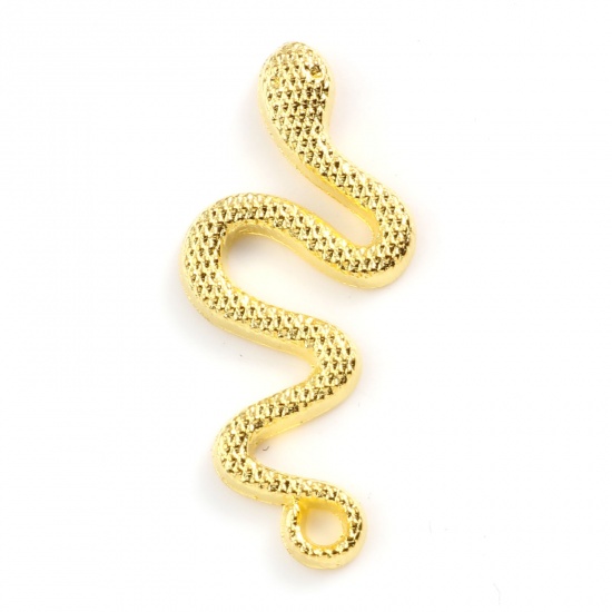 Picture of Zinc Based Alloy Pendants Snake Animal Gold Plated 31mm x 14mm, 20 PCs