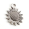 Picture of Zinc Based Alloy Charms Sunflower Antique Silver Color 19mm x 15mm, 50 PCs