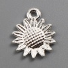 Picture of Zinc Based Alloy Charms Sunflower Silver Plated 19mm x 15mm, 50 PCs