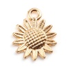Picture of Zinc Based Alloy Charms Sunflower KC Gold Plated 19mm x 15mm, 50 PCs