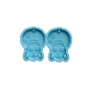 Picture of Silicone Resin Mold For Jewelry Making Pendant Earrings  Girl Head Portrait Blue 6.3cm x 4.5cm, 5 PCs