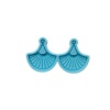 Picture of Silicone Resin Mold For Jewelry Making Pendant Earrings  Fan-shaped Blue 8cm x 4.5cm, 5 PCs