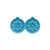Picture of Silicone Resin Mold For Jewelry Making Pendant Earrings  Round Flower Blue 7.8cm x 4.5cm, 5 PCs