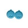 Picture of Silicone Resin Mold For Jewelry Making Pendant Earrings  Round Tree Blue 7.8cm x 4.5cm, 5 PCs
