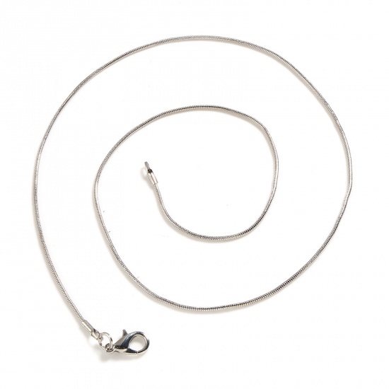 Bild von Eisenlegierung Schlangenkette Kette Halskette Silberfarbe 52cm lang, 2 Packungen ( 10 Stück/Packung)