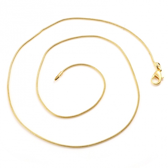 Bild von Eisenlegierung Schlangenkette Kette Halskette Vergoldet 51.5cm lang, 3 Strange