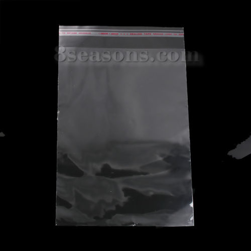 Image de Pochettes Autocollantes en Plastique Transparent (Espace Utilisable: 21cmx14cm) 24cm x 14cm, 100 Pcs