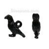Picture of Zinc Based Alloy Halloween 3D Charms Crow Bird Black Enamel 16mm( 5/8") x 10mm( 3/8"), 10 PCs