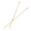 Picture of (US10 6.0mm) Bamboo Single Pointed Knitting Needles Natural 23cm(9") long, 1 Set ( 2 PCs/Set)