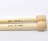 Picture of (US11 8.0mm) Bamboo Single Pointed Knitting Needles Natural 23cm(9") long, 1 Set ( 2 PCs/Set)