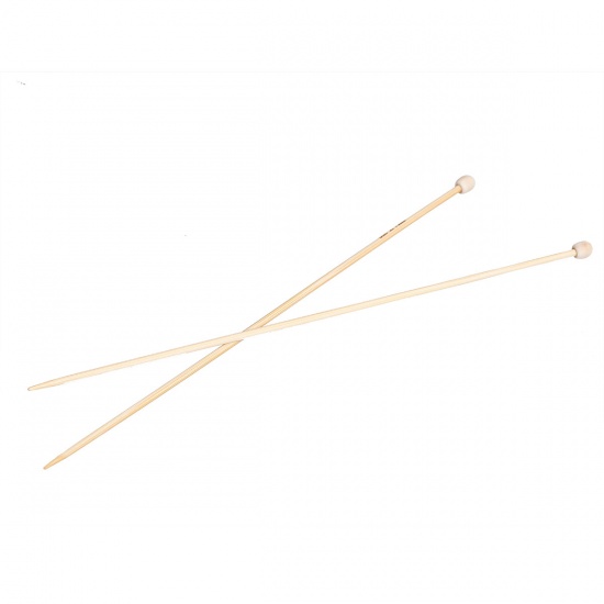 Picture of (US2 2.75mm) Bamboo Single Pointed Knitting Needles Natural 23cm(9") long, 1 Set ( 2 PCs/Set)
