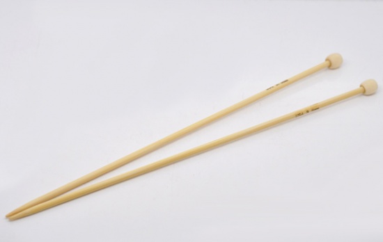 Изображение (US4 3.5мм) Бамбук одно-остроконечные Спицы & Крючки Естественный цвет 23см длина, 1 Комплект ( 2 шт/уп)