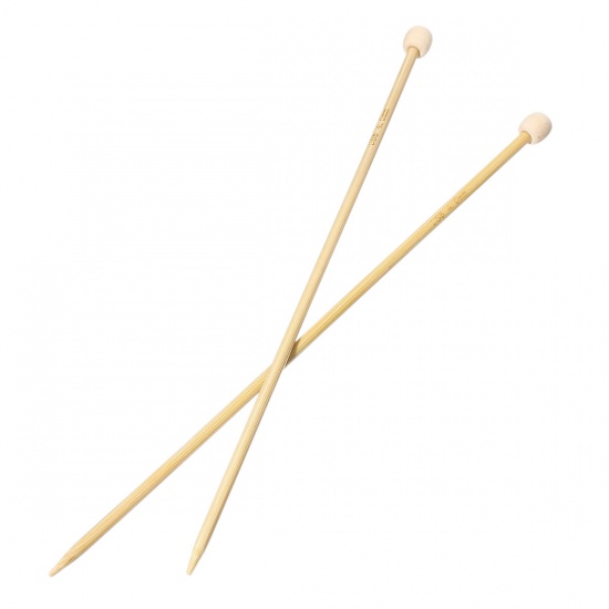 Picture of (US6 4.0mm) Bamboo Single Pointed Knitting Needles Natural 23cm(9") long, 1 Set ( 2 PCs/Set)