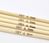 Bild von (US7 4.5mm) Bambus Stricknadel mit Doppelte Öse Naturfarben 20cm lang, 1 Set ( 5 Stück/Set)