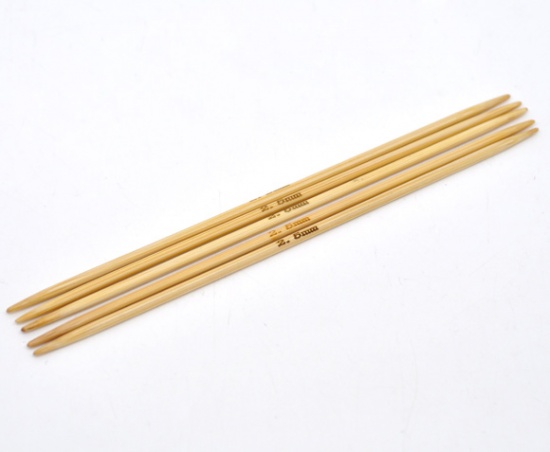 Picture of 2.5mm Bamboo Double Pointed Knitting Needles Natural 13cm(5 1/8") long, 1 Set ( 5 PCs/Set)