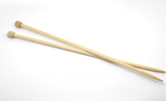 Picture of (UK2 7.0mm) Bamboo Single Pointed Knitting Needles Natural 34cm(13 3/8") long, 1 Set ( 2 PCs/Set)