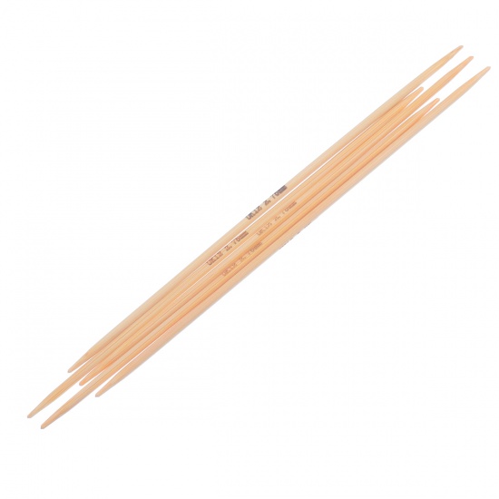 Bild von (UK12 2.75mm) Bambus Stricknadel mit Doppelte Öse Naturfarben 15cm lang, 1 Set ( 5 Stück/Set)