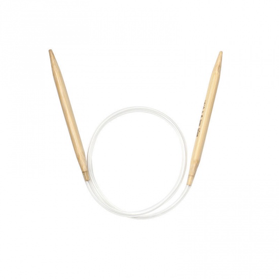 Picture of (US10 6.0mm) Bamboo Circular Knitting Needles Natural 50cm(19 5/8") long, 1 Pair