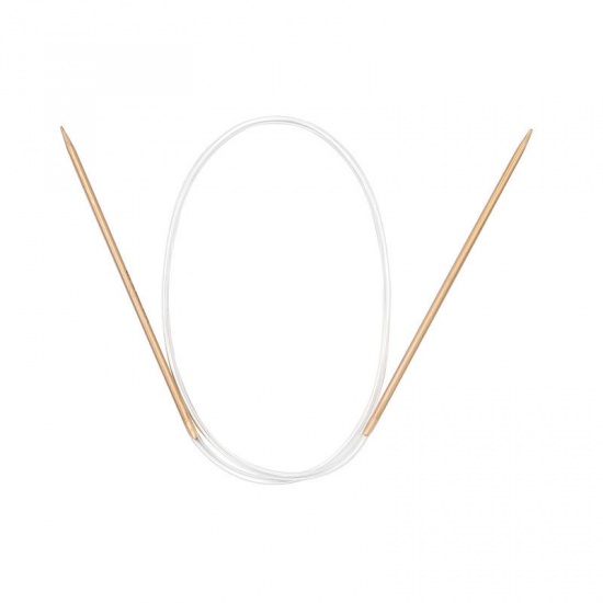 Picture of (US1 2.25mm) Bamboo Circular Knitting Needles Natural 50cm(19 5/8") long, 1 Pair