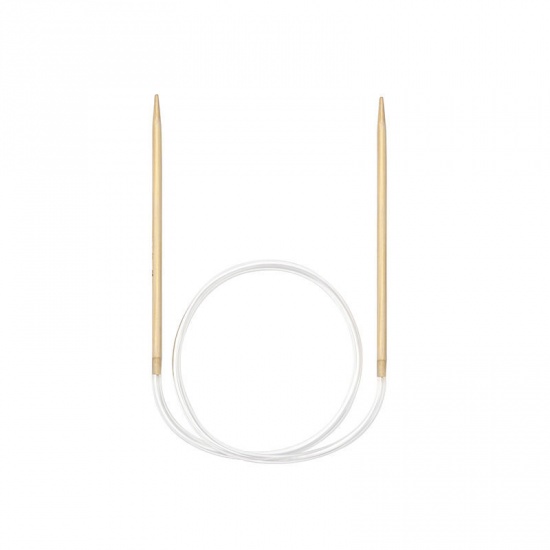 Picture of (US3 3.25mm) Bamboo Circular Knitting Needles Natural 50cm(19 5/8") long, 1 Pair