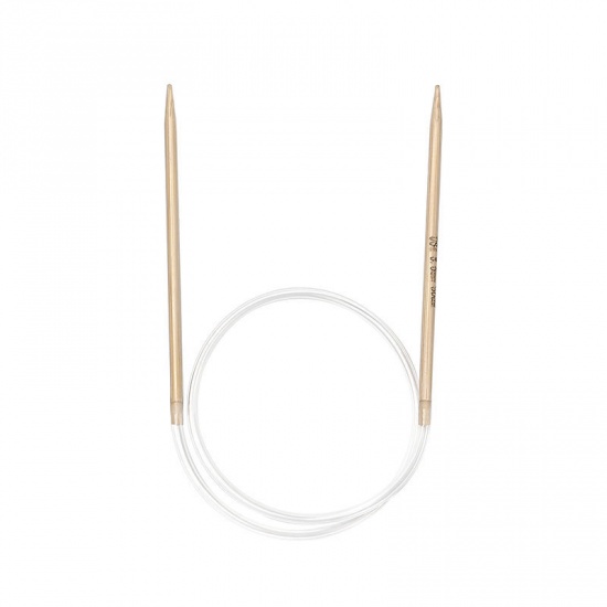 Picture of (US4 3.5mm) Bamboo Circular Knitting Needles Natural 50cm(19 5/8") long, 1 Pair