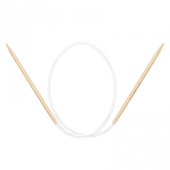 Picture of (US5 3.75mm) Bamboo Circular Knitting Needles Natural 50cm(19 5/8") long, 1 Pair