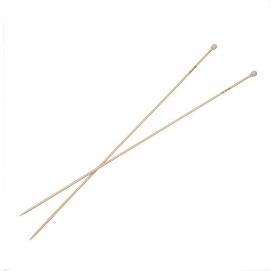 Picture of (US2 2.75mm) Bamboo Single Pointed Knitting Needles Natural 34cm(13 3/8") long, 1 Set ( 2 PCs/Set)