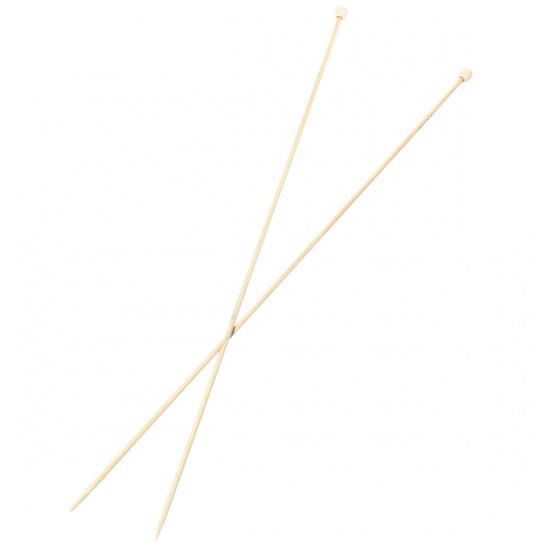 Picture of (UK11 3.0mm) Bamboo Single Pointed Knitting Needles Natural 34cm(13 3/8") long, 1 Set ( 2 PCs/Set)