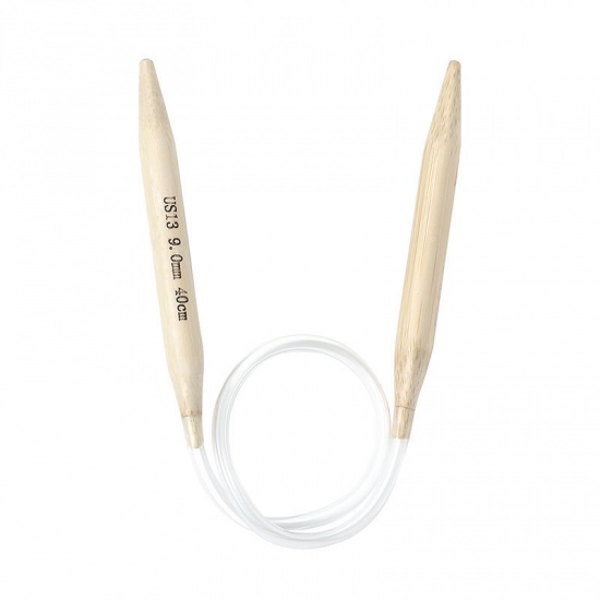 Picture of (US13 9.0mm) Bamboo Circular Knitting Needles Natural 40cm(15 6/8") long, 1 Piece