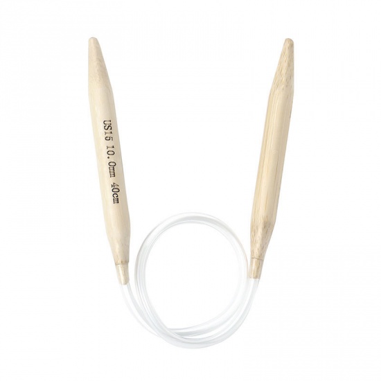 Picture of (US15 10.0mm) Bamboo Circular Knitting Needles Natural 40cm(15 6/8") long, 1 Piece