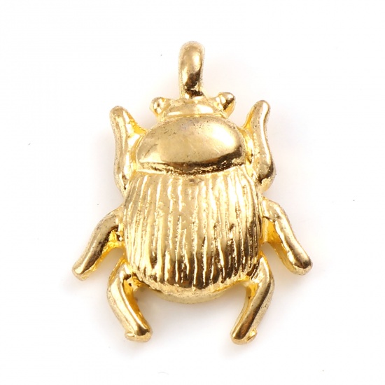 Picture of Zinc Based Alloy Insect Charms Insect Animal Gold Plated 16mm x 11mm, 10 PCs